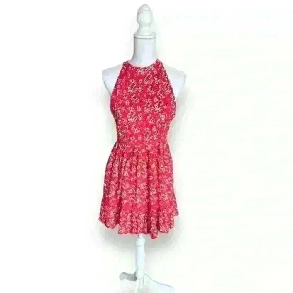 Sunday Mi Amor Floral Halter Dress Size Medium